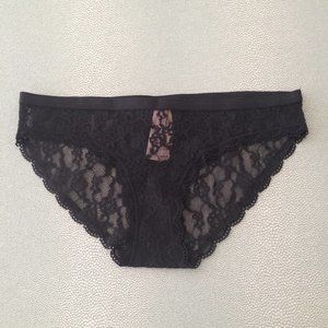 NWT Victoria's Secret black all over lace bikini panty